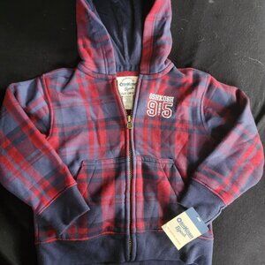 OshKosh B'gosh Kids Hoodie - Navy and Red Plaid